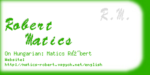 robert matics business card